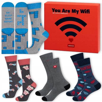 Śmieszne skarpetki bawełniane SOXO zestaw prezentowy na WALENTYNKI r. 40-45