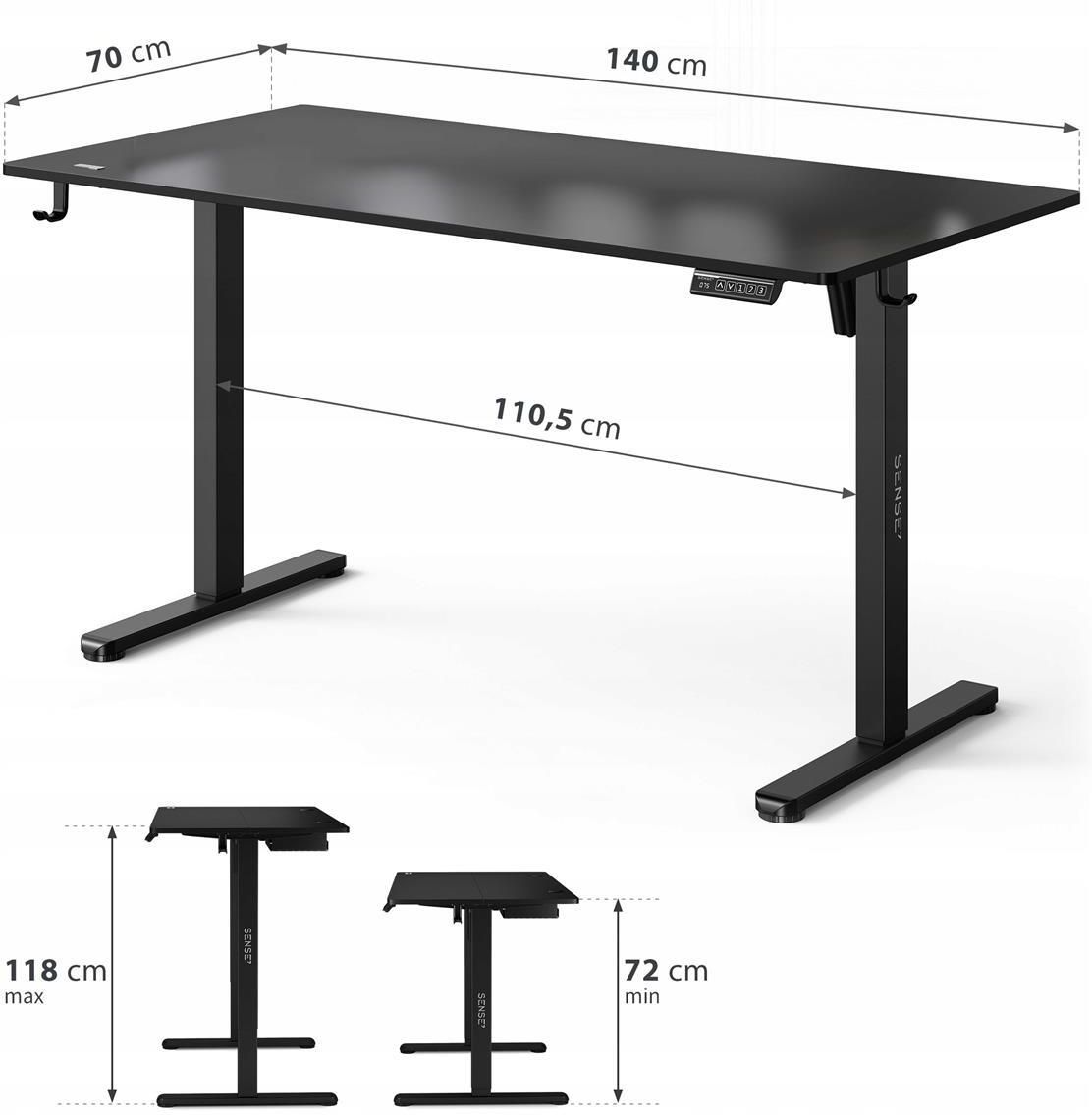 фото Геймерский игровой стол Sense7 Nojo Light 140x70 Black 3