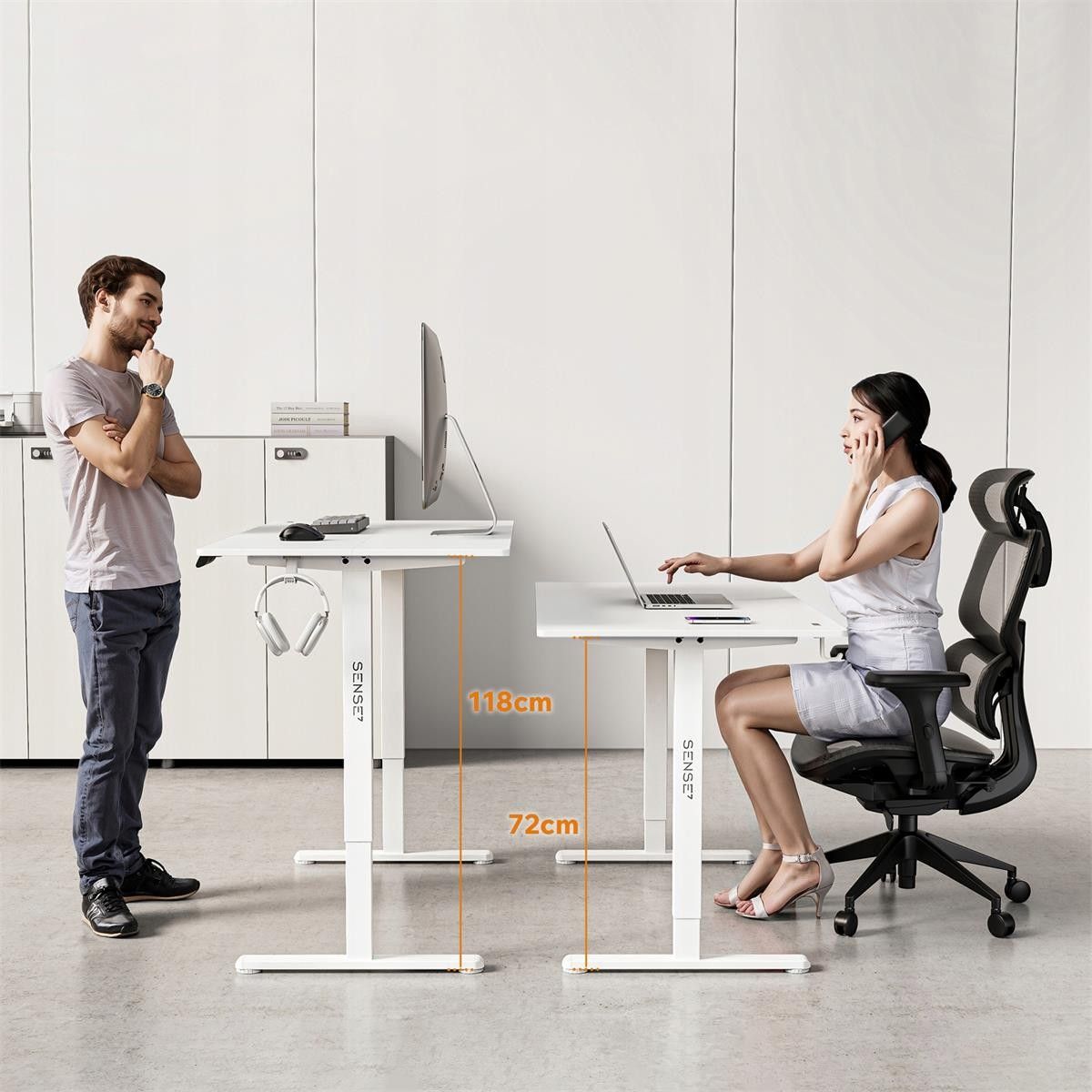 фото Геймерский игровой стол Sense7 Nojo Light 140x70 White 1