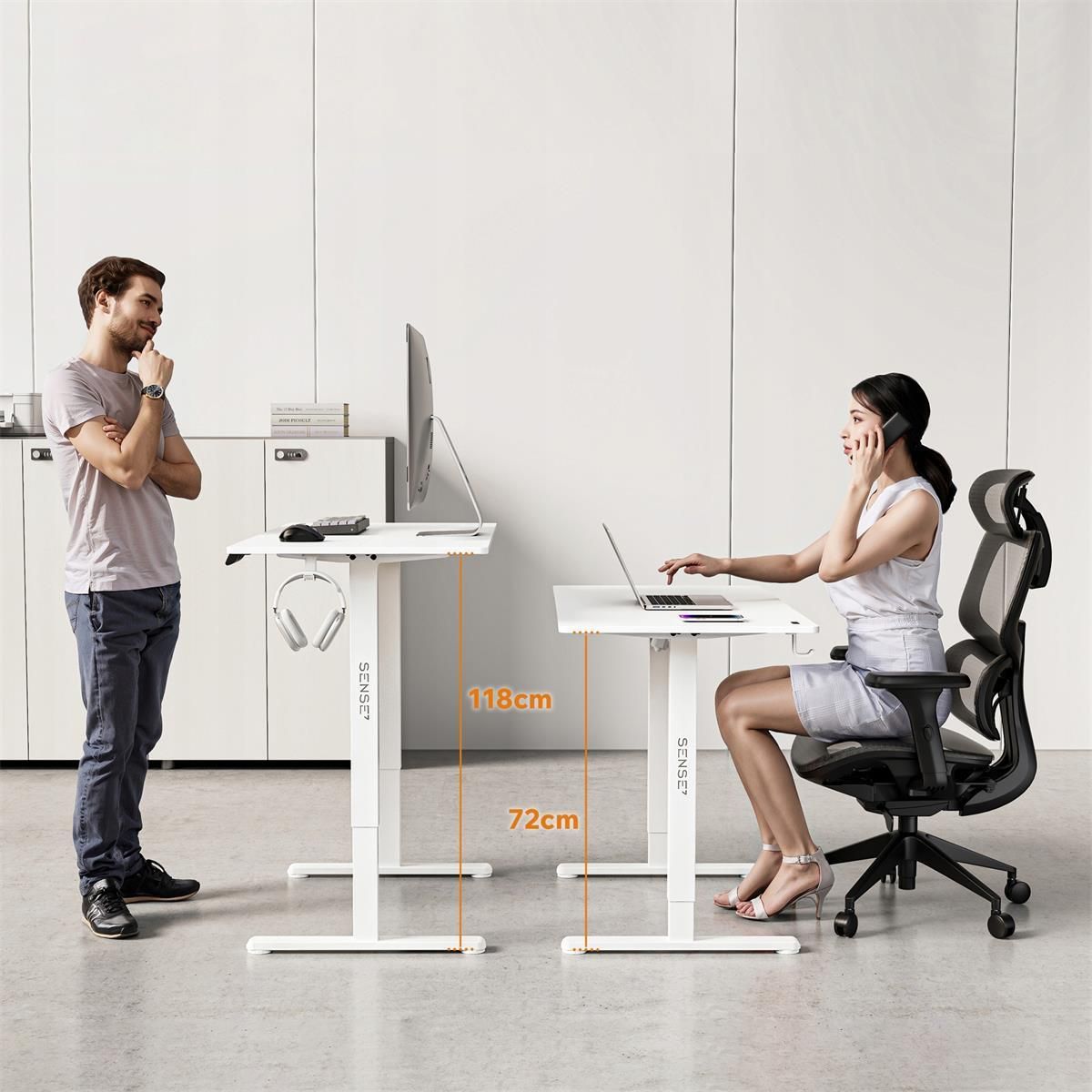 фото Геймерский игровой стол Sense7 Nojo Light 120x60 White 1