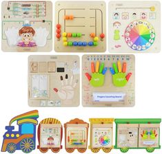 Zdjęcie MASTERKIDZ Zestaw Tablic Pociąg 5w1 Tablica Sensoryczna Motoryczna Nauka Zmysłów i Emocji - Kozienice