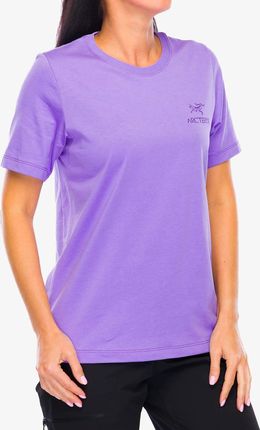 Koszulka bawełniana damska Arcteryx Kragg SL Cotton Emblem Crew SS - aster