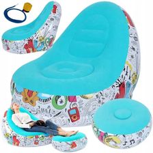 Zdjęcie Fotel ogrodowy leżak dmuchany pompowany pufa podnóżek na plażę - Zakroczym