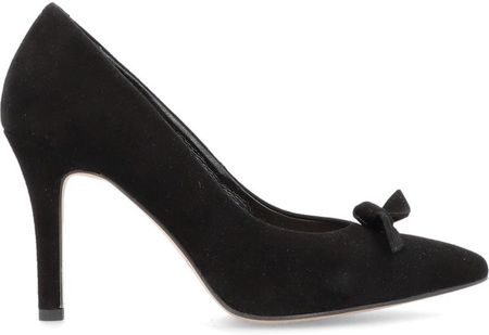 Klasyczne szpilki ze skóry zamszowej - KOTYL 8519 CZARNE