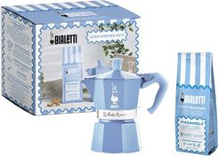 Zdjęcie Bialetti Moka Express 3Tz Błękitna + Kawa Perfetto Moka Mandorla 250g Zestaw (2501020260) - Piotrków Kujawski