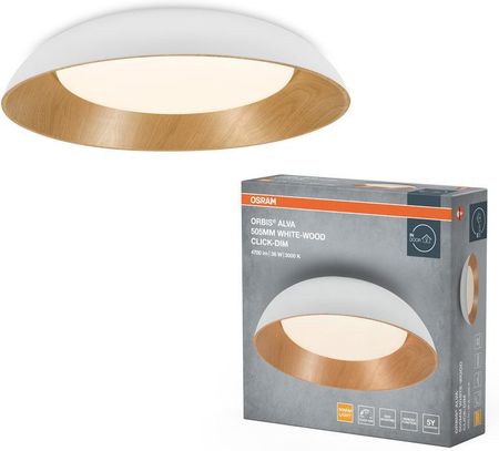 Osram Plafon Led Lampa Sufitowa Natynkowa 36W 1600Lm 3000K Ciepła 120° Biała Brązowa Ściemnialna Orbis Alva