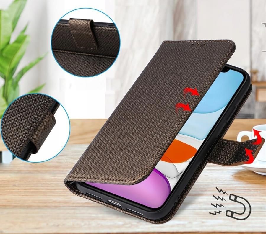 Étui Folio Cuir Pour Oppo A57 4G/A57s, Antichoc Portefeuille Avec Fentes Cartes, PU/TPU Bumper