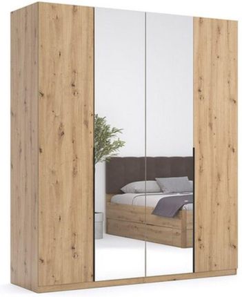 Czterodrzwiowa szafa z lustrem 180 cm dąb artisan Teddy (TD-14-OA)