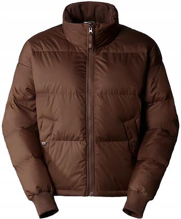 Puchowa kurtka damska z kapturem THE NORTH FACE PARALTA r. M zimowa brązowa