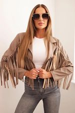 Zdjęcie Kurtka damska boho eko skóra frędzle krótka fango - Tuszyn