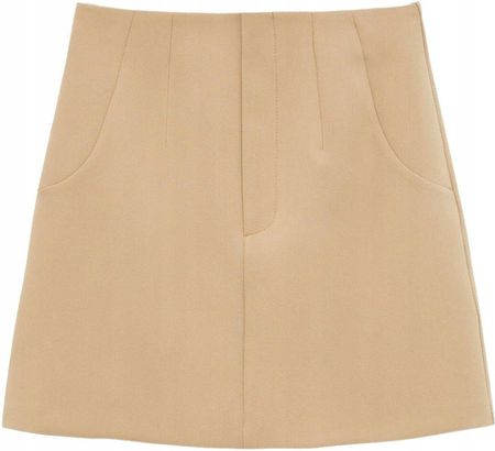 Spódnica trapezowa PULL BEAR mini beżowa r. XS