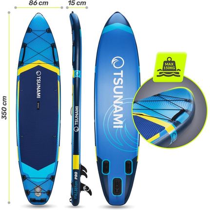 Надувна дошка для сапсерфінгу Tsunami Sup Pro, універсальна, T13, 350 см, синя - фото 4