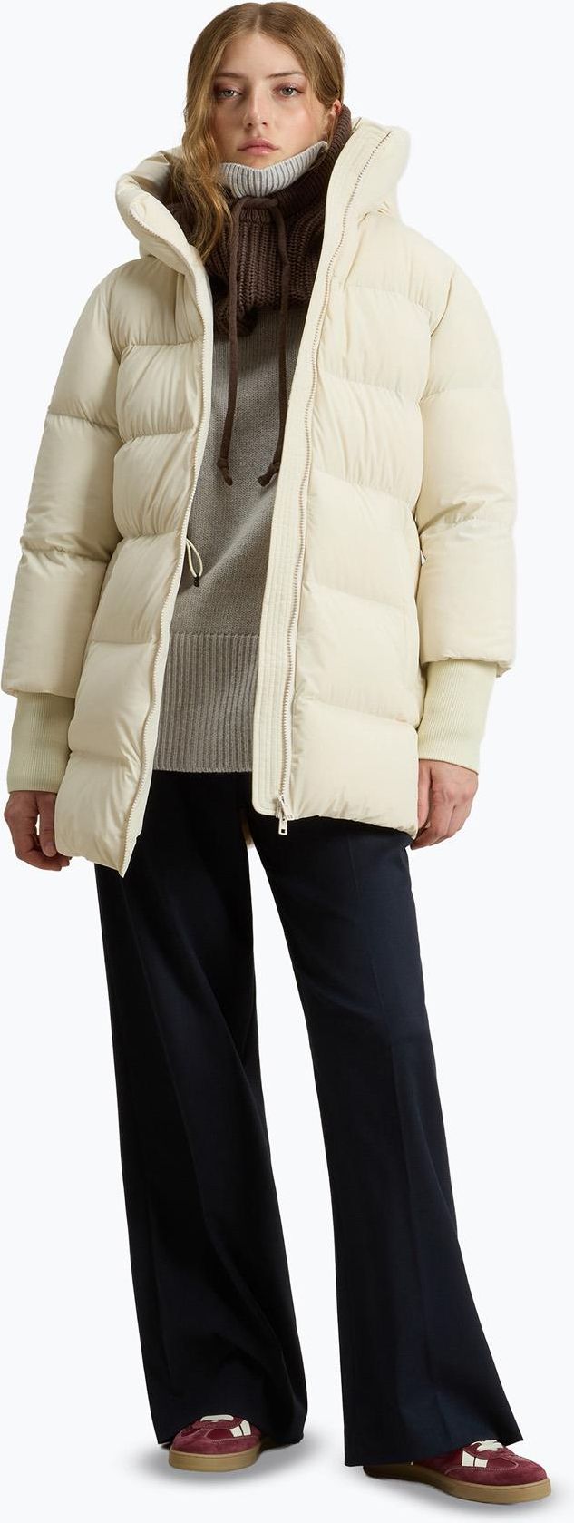 Kurtka damska Woolrich Cloud Madison Coat milky cream - Ceny