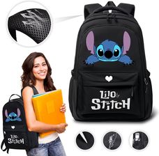 Zdjęcie 2025 Plecak Szkolny Tornister Stich Usb Wzory A4 Duży - Piastów