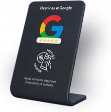 Zdjęcie Stand NFC „Oceń nas w Google" - elegancki czarny prezenter do opinii - Człuchów