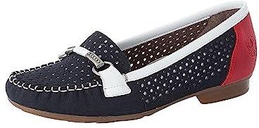 [AC] Rieker Damskie buty wsuwane 40065, Niebieski kombi., 42 EU