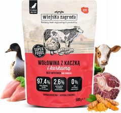 Zdjęcie Wiejska Zagroda Wołowina Z Kaczką Mokra Karma Dla Psa Saszetka 500G - Nowe Brzesko