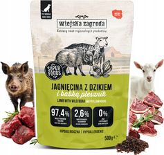 Zdjęcie Wiejska Zagroda Jagnięcina Z Dzikiem Mokra Karma Dla Psa Saszetka 500G - Nowe Brzesko