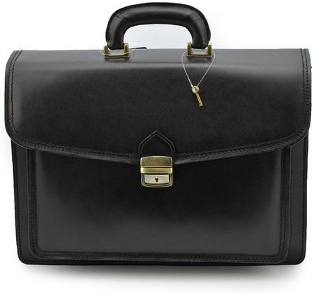 Trzykomorowa skórzana Teczka aktówka Vera Pelle