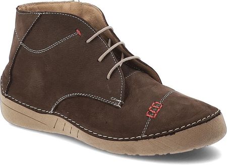 Brązowe Botki Artiker Skórzane Obuwie Damskie