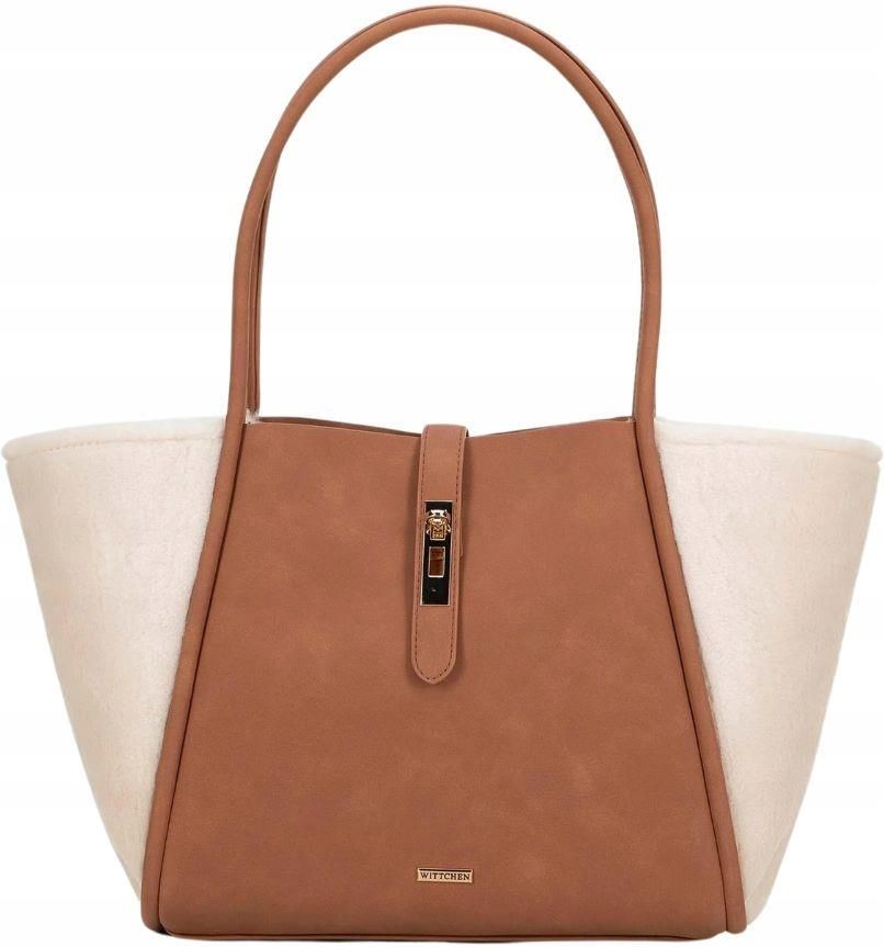 Damska shopperka z ekoskóry i sztucznego futerka Wittchen 99-4Y
