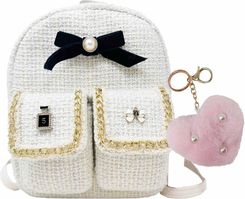 Zdjęcie Hot Focus 750Go Tweedowy Biały Plecaczek Z Brelokiem - Nowy Dwór Gdański