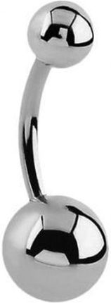 Diament Tytanowy kolczyk do pępka | DIA-PB401 AS | Klasyczny, srebrny, G23