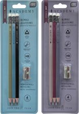 Zdjęcie Interdruk Zestaw Piśmienniczy Academy 3 Ołówki Grafitowe + Metalowa Temperówka - Koronowo