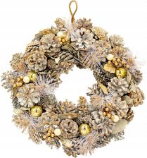 Zdjęcie Detal Świecznik Złoty z Szyszkami i Bombkami - Gryfino