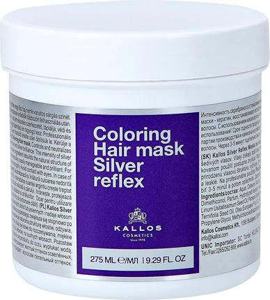 KALLOS SILVER REFLEX Maska neutralizująca odcień włosów 275ml