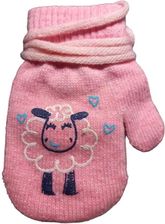 Zdjęcie Yo! Club Rękawiczki Dziewczęce Jednopalczaste Na Sznurku Owieczka Jasne Różowe 12Cm 2-3 Lata - Brodnica