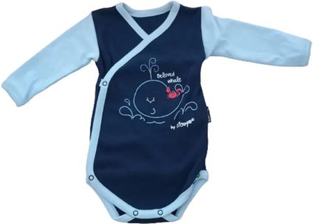 Bamar Bawełniane Body Z Długim Rękawem Chłopięce Kopertowe 68Cm