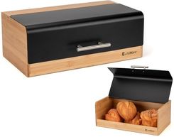 Zdjęcie CHLEBAK BAMBUSOWY POJEMNIK NA PIECZYWO E-6067 CZARNY - Piaseczno