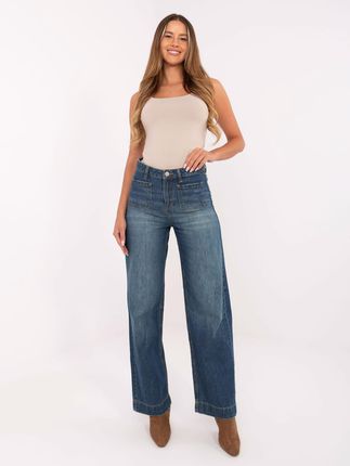 Ciemnoniebieskie jeansy typu relaxed fit SUBLEVEL