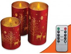 Zdjęcie MOON in the room Ozdobne Świece LED Świąteczne Złoty 3 Sztuki + Pilot - Cieszyn