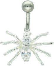 Zdjęcie Kolczyk do pępka pająk – srebro 925 z białymi kryształkami - Sompolno