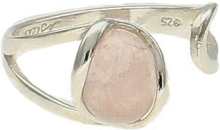 Srebrny pierścionek damski 925 z kwarcem różowym