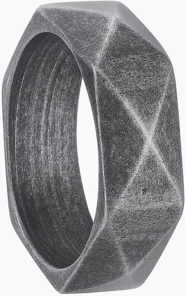 Pinkmelon GEOMETRYCZNA POSTARZANA VINTAGE OBRĄCZKA PIERŚCIONEK STAL R17