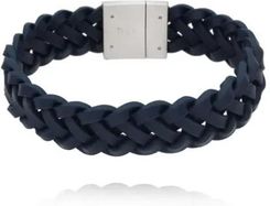 Zdjęcie By Dziubeka Bransoletka męska skórzana granatowa BMITC0992 - Skwierzyna