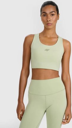 Damski biustonosz treningowy 4F 4FWAW25USBAF225 - zielony