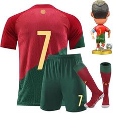 Zdjęcie Strój Piłkarski getry RONALDO 7 Portugalia rozmiar 134 - Biała Rawska