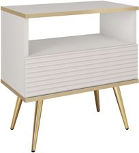 Zdjęcie Piaski Szafka Nocna Oro Mdf S54 Złote / Biała 70Cm - Luboń
