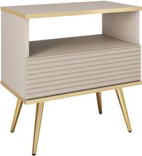 Zdjęcie Piaski Szafka Nocna Oro Mdf S54 Złote / Beżowa 70Cm - Strzegom