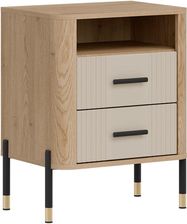 Zdjęcie Liveo Szafka Nocna Dante Dt22 2S Dąb Cremona Torro / Kaszmir Mat Czarny Uchwyt 74Cm - Tarczyn