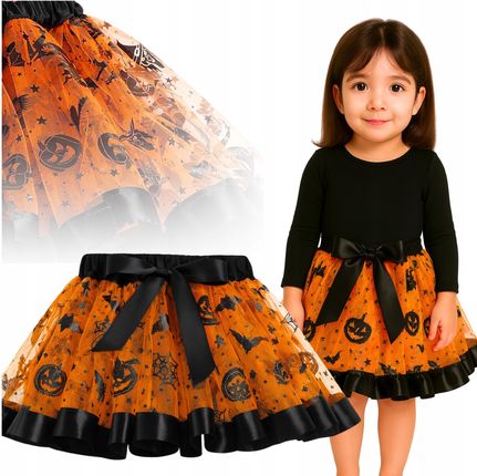 SPÓDNICZKA TUTU TIULOWA ROZKLOSZOWANA AKCESORIA HALLOWEEN KARNAWAŁ DYNIA