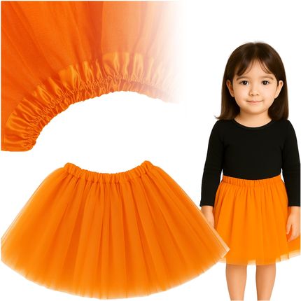 SPÓDNICZKA TUTU TIULOWA ROZKLOSZOWANA AKCESORIA HALLOWEEN BAL POMARAŃCZOWA