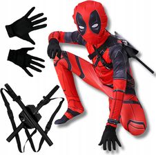 KOSTIUM DEADPOOL ZESTAW 2 MIECZE DLA DZIECI PRZEBRANIE DEADPOOLA STR�J 110