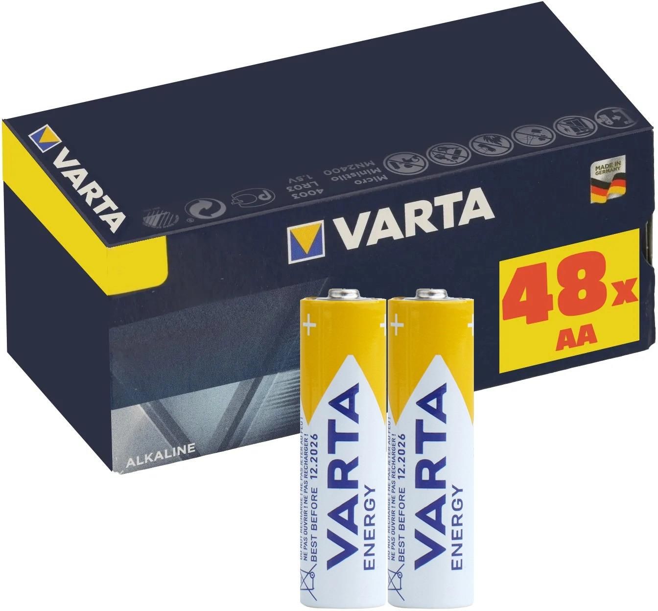 Zestaw 48x baterie alkaliczne AA VARTA R6 Energy - Ceny i opinie na ...