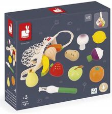 Zdjęcie Janod Zestaw Drewnianych Warzyw I Owoców W Siatce 12 El. Shiny Grandma 3+ - Olkusz