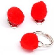 BIŻUTERIA KLIPSY I PIERŚCIONEK CZERWONY